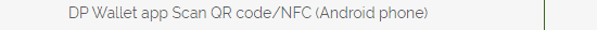 DP Wallet APP Scan QR code/NFC (Android phone)